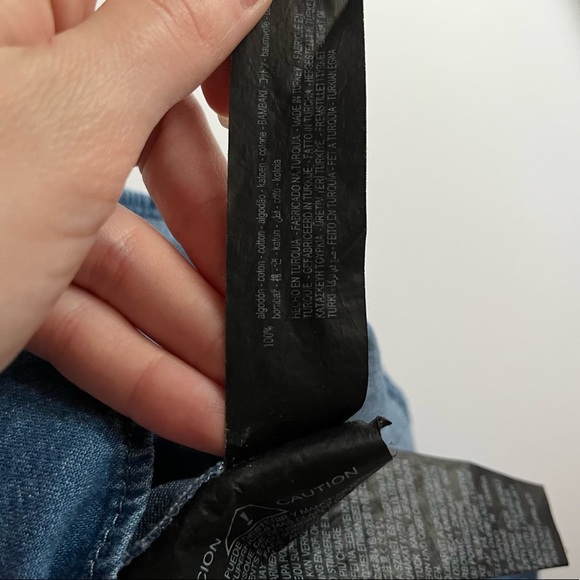 Zara NWT Denim Peasant Blouse - Picture 8 of 9